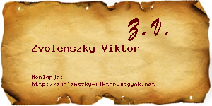Zvolenszky Viktor névjegykártya